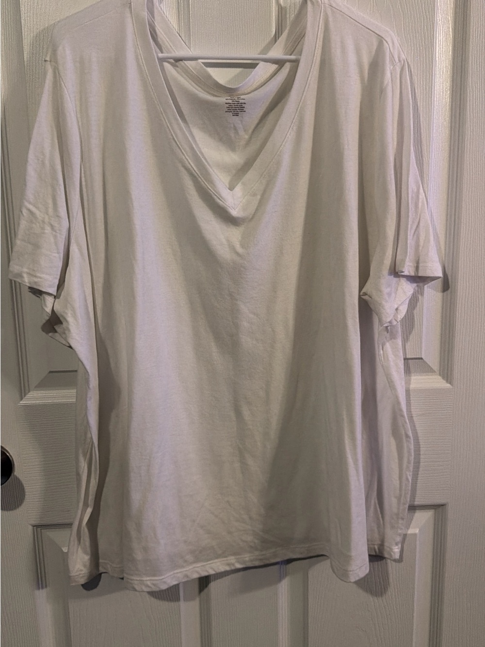Lane Bryant White V-Neck Short Sleeve Tee